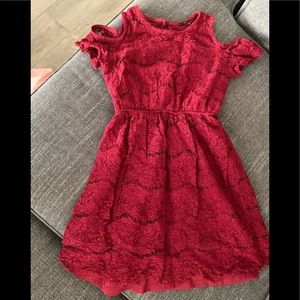 Burgundy lace dress